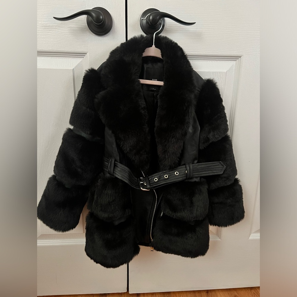 Girls faux fur/leather coat